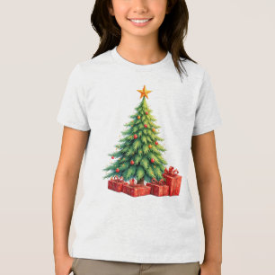 Camiseta Triblenda Árbol de Navidad y regalos envueltos