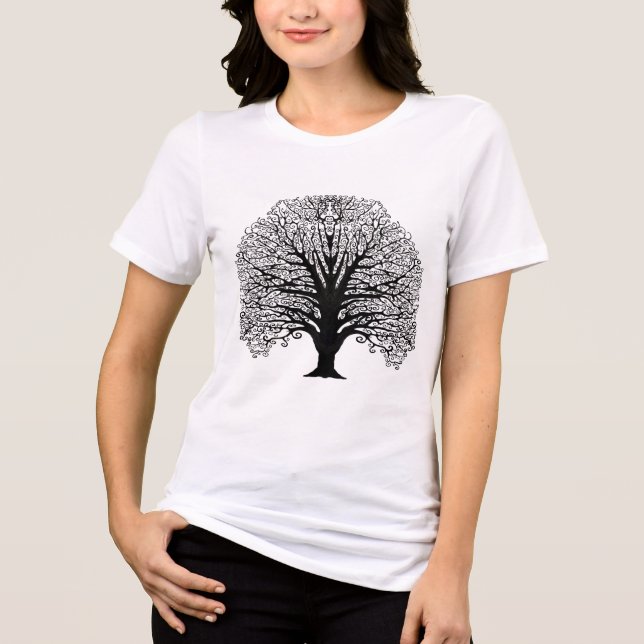 Camiseta Triblenda Árbol de Swirl Negro (Anverso)
