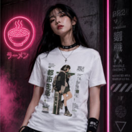 Camiseta Triblenda Archivos de Neo Tokyo 003 - Techwear Anime de Trán