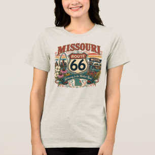 Camiseta Triblenda Arco de Puerta de St. Louis Ruta 66 de Missouri Vi