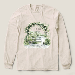 Camiseta Triblenda Arco floral de rosas banco romántico jardín sueño