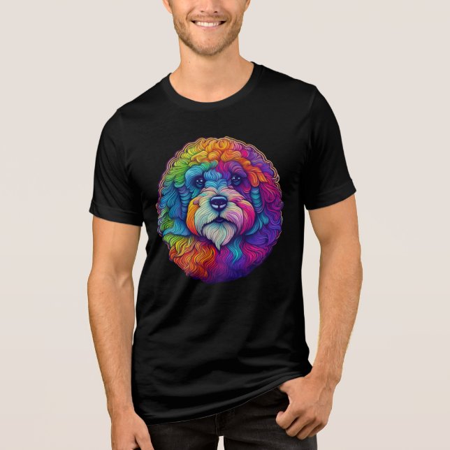 Camiseta Triblenda arco iris de la cara de sheepadoodle (Anverso)