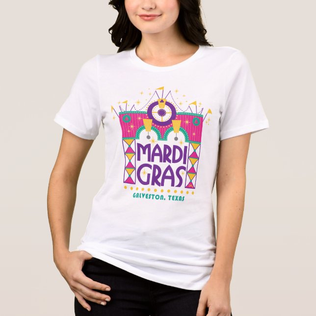 Camiseta Triblenda Arco Mardi Gras, Galveston, Texas (Anverso)