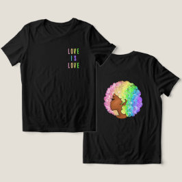 Camiseta Triblenda arcoíris afro LGBTQ el amor es amor orgullo chica 