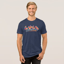 Camiseta Triblenda Armada de Patchwork del Skyline de Houston