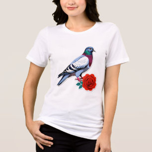Camiseta Triblenda Armonía de paloma y rosas