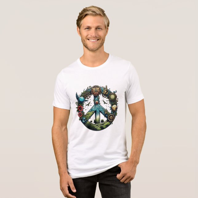 Camiseta Triblenda Armonía develada: La Mandala de la Paz ॐ (Anverso Completo)