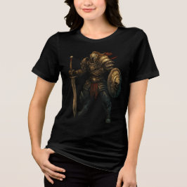 Camiseta Triblenda Armored Knight with Sword and Skull Shield
