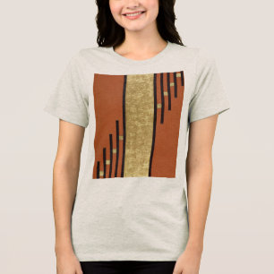 Camiseta Triblenda Art Deco en dorado y beige
