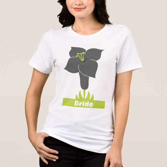 Camiseta Triblenda Art Deco Lime Green Gray Bride T-shirt Tunic Vesti (Anverso)