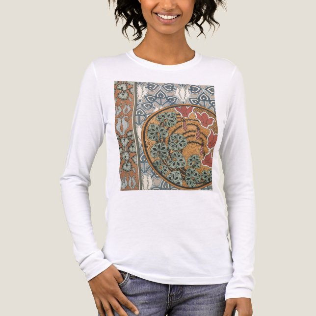 Camiseta Triblenda Art nouveau Cyclamen floral Eugene Grasset elegant (Anverso)