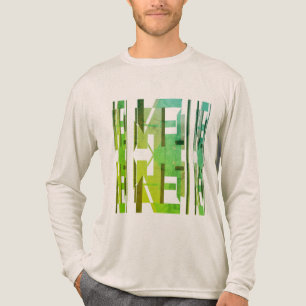 Camiseta Triblenda Arte abstracto con patrón de oliva lima verde MCM