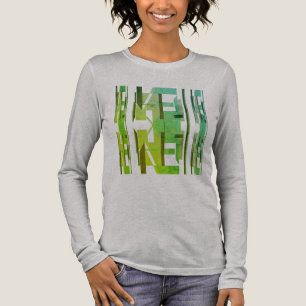 Camiseta Triblenda Arte abstracto con patrón de oliva lima verde MCM