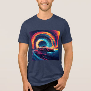 Camiseta Triblenda Arte abstracto de movimiento de vibrante automóvil