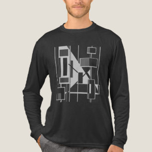 Camiseta Triblenda Arte abstracto geométrico grisáceo de carbón veget