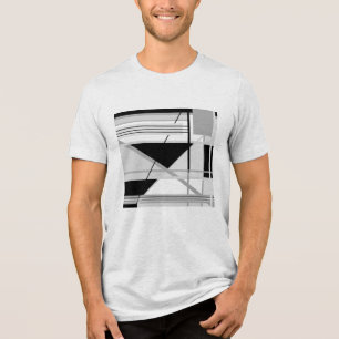 Camiseta Triblenda Arte abstracto geométrico negro claro y medio