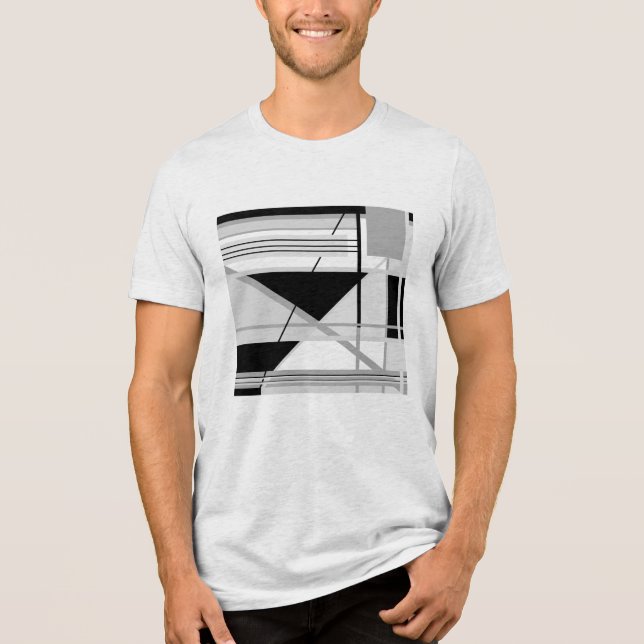 Camiseta Triblenda Arte abstracto geométrico negro claro y medio (Anverso)