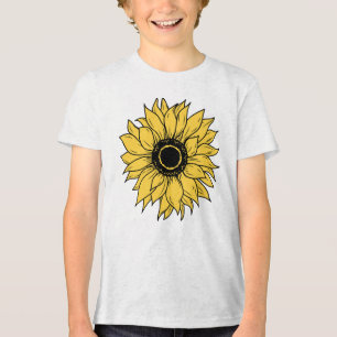 Camiseta Triblenda Arte botánico de girasol grande