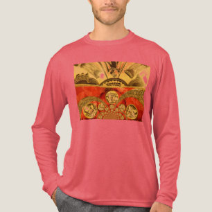Camiseta Triblenda Arte Cultural Africano: Rico diseño rojo dorado