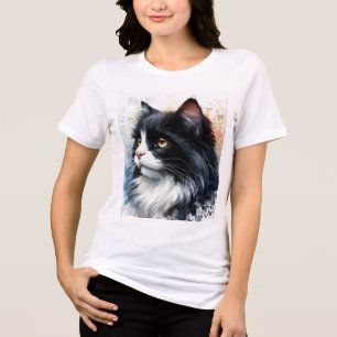 Camiseta Triblenda Arte cutáneo de color de gato