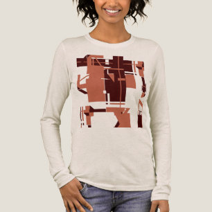 Camiseta Triblenda Arte de abstracto geométrico tipo MCM de cobre osc