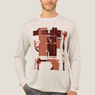 Camiseta Triblenda Arte de abstracto geométrico tipo MCM de cobre osc