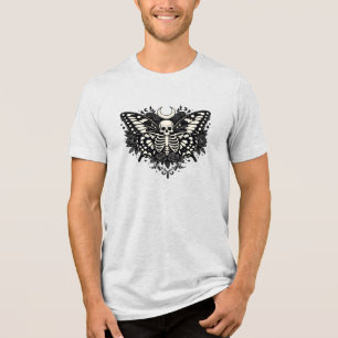 Camiseta Triblenda Arte de Academia Oscura Mariposa Esqueleto Gótico