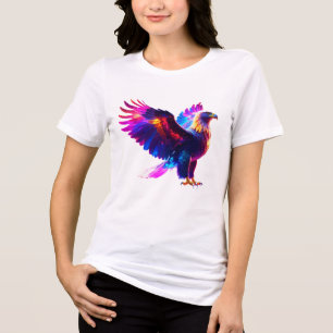 Camiseta Triblenda Arte de águila brillante colorido - Vibrante Neon