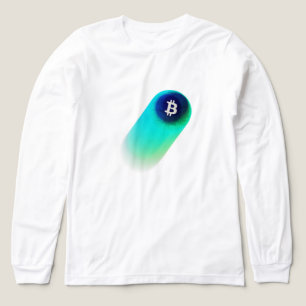 Camiseta Triblenda Arte de Bitcoin (Cometa - Estilo 2, Blanco)