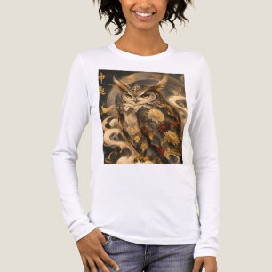 Camiseta Triblenda Arte de búho japonés Diseño tradicional de búho