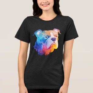Camiseta Triblenda Arte de Bulldog colorido