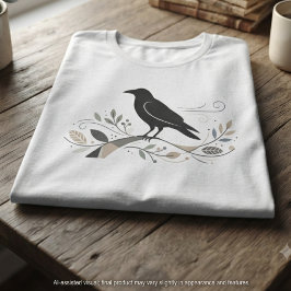 Camiseta Triblenda Arte de Cuervo Nórdico Minimalista Regalo para Ama