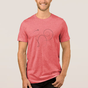 Camiseta Triblenda Arte de dibujo de gato en una línea