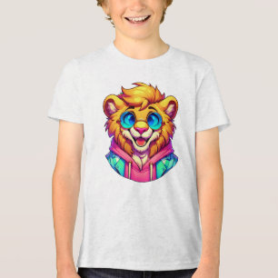 Camiseta Triblenda Arte de dibujos animados de león funky