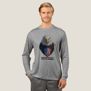 Camiseta Triblenda Arte de Escudo de Águila Calva Patriótica American