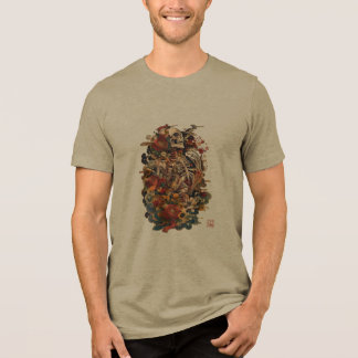Camiseta Triblenda Arte de esqueleto japonés | Cráneo floral gótico