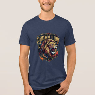 Camiseta Triblenda Arte de estilo callejero con emblema de león vinta