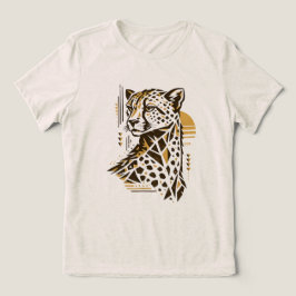 Camiseta Triblenda Arte de Fauna Africana - Gráfica de Mujer con Guep