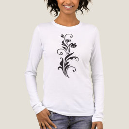 Camiseta Triblenda Arte de Flor Ornamental Elegante