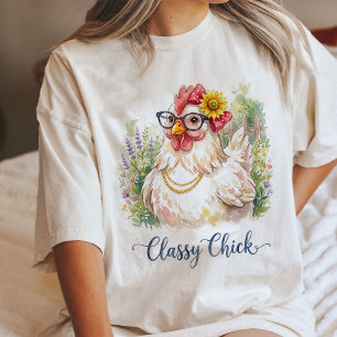 Camiseta Triblenda Arte de gallina acuarela elegante