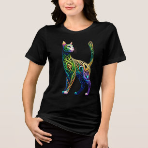 Camiseta Triblenda Arte de gato nórdico de nudos celtas míticos