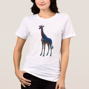 Camiseta Triblenda Arte de Giraffe en vidrio arco iris