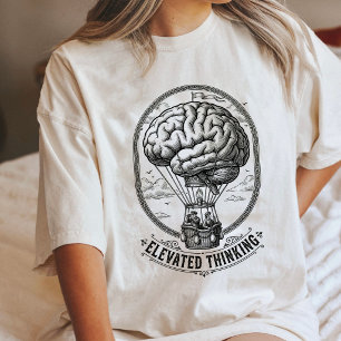 Camiseta Triblenda Arte de Globo Aerostático del Cerebro de Pensamien