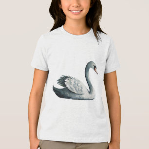 Camiseta Triblenda Arte de guardería de aves del lago de cisnes en ac