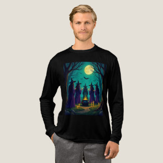Camiseta Triblenda Arte de Halloween en Brujas de los años 70