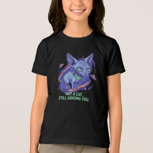 Camiseta Triblenda Arte de humor de gato Sphynx alienígena juzgando