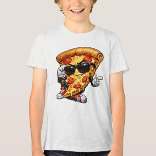 Camiseta Triblenda Arte de la mascota de la porción de pizza genial c
