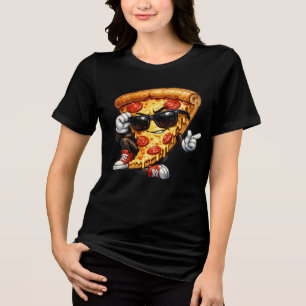 Camiseta Triblenda Arte de la mascota de la rebanada de pizza genial 