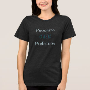 Camiseta Triblenda Arte de letras en azul teal inspirador y negrita "