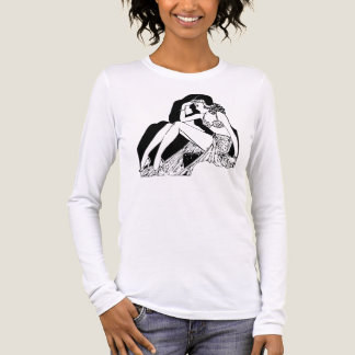 Camiseta Triblenda Arte de línea de Flapper vintage